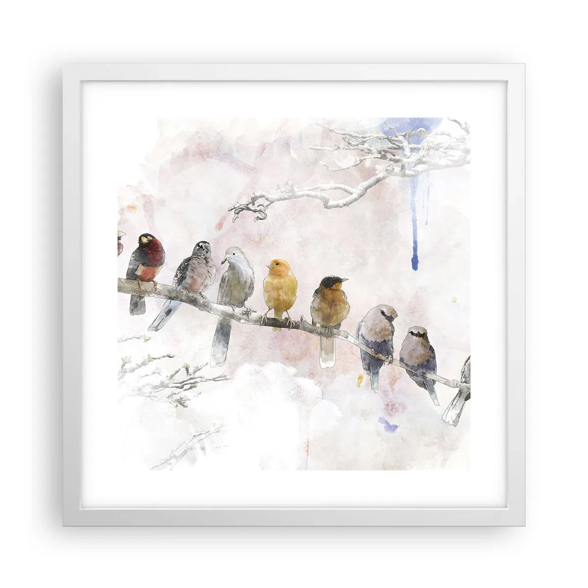 Affisch i vit ram - Bevingat möte - 40x40 cm