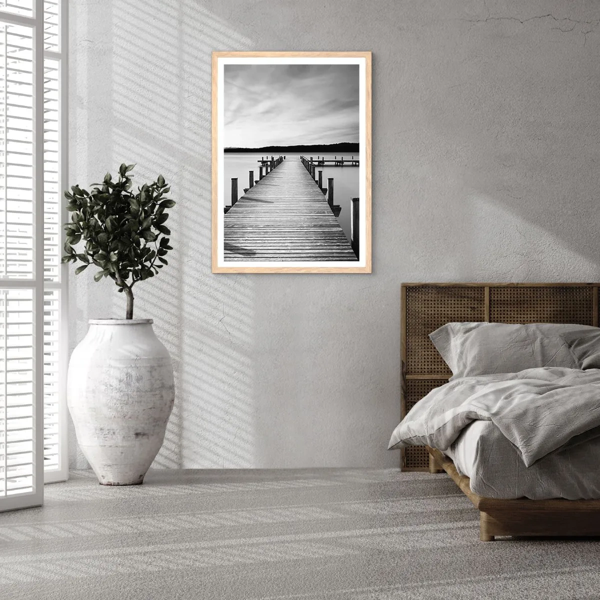 Affisch i ram av ljusek - Vattnet - lugnet - 70x100 cm