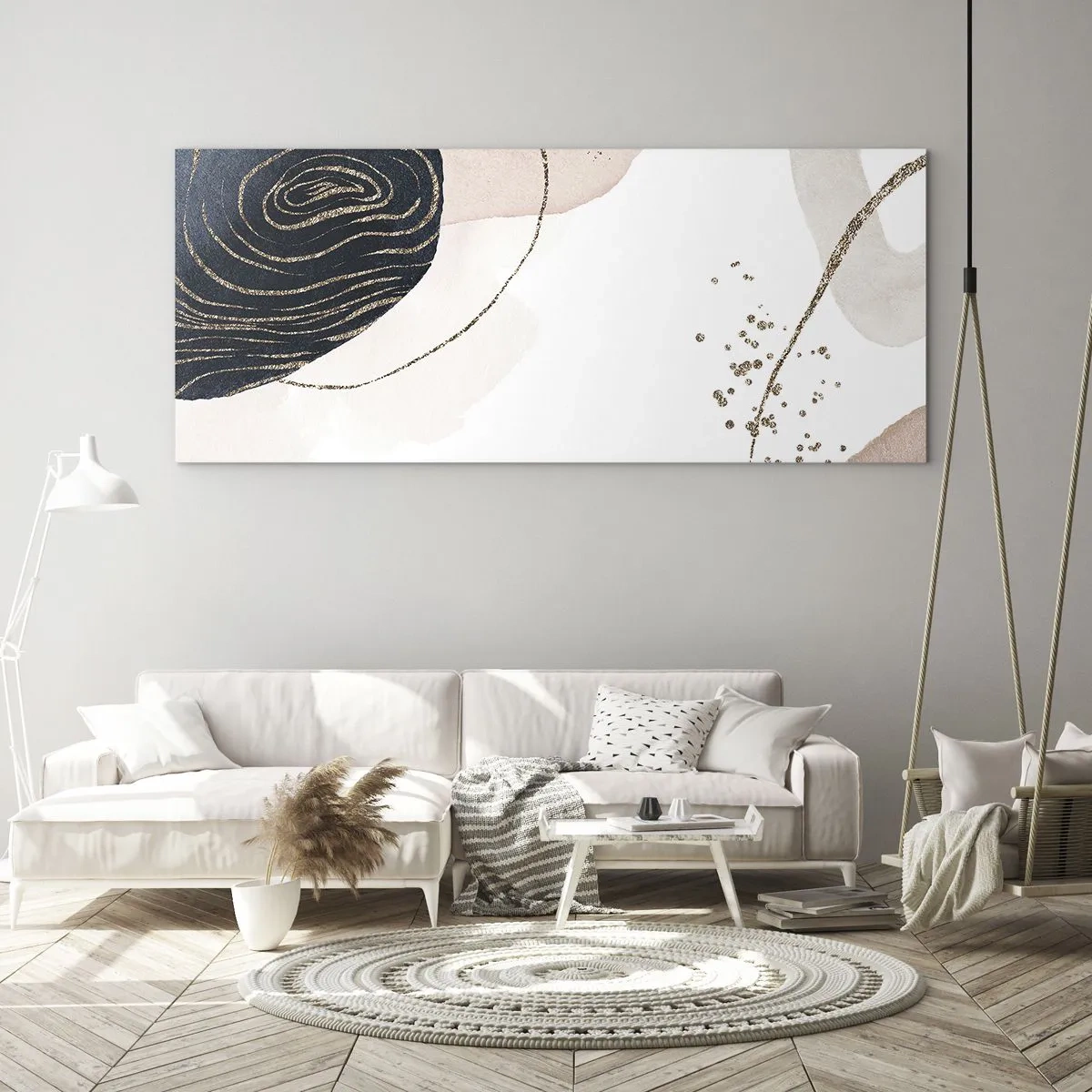 Glastavla - Bild på glas - Allt flyter - 90x30 cm