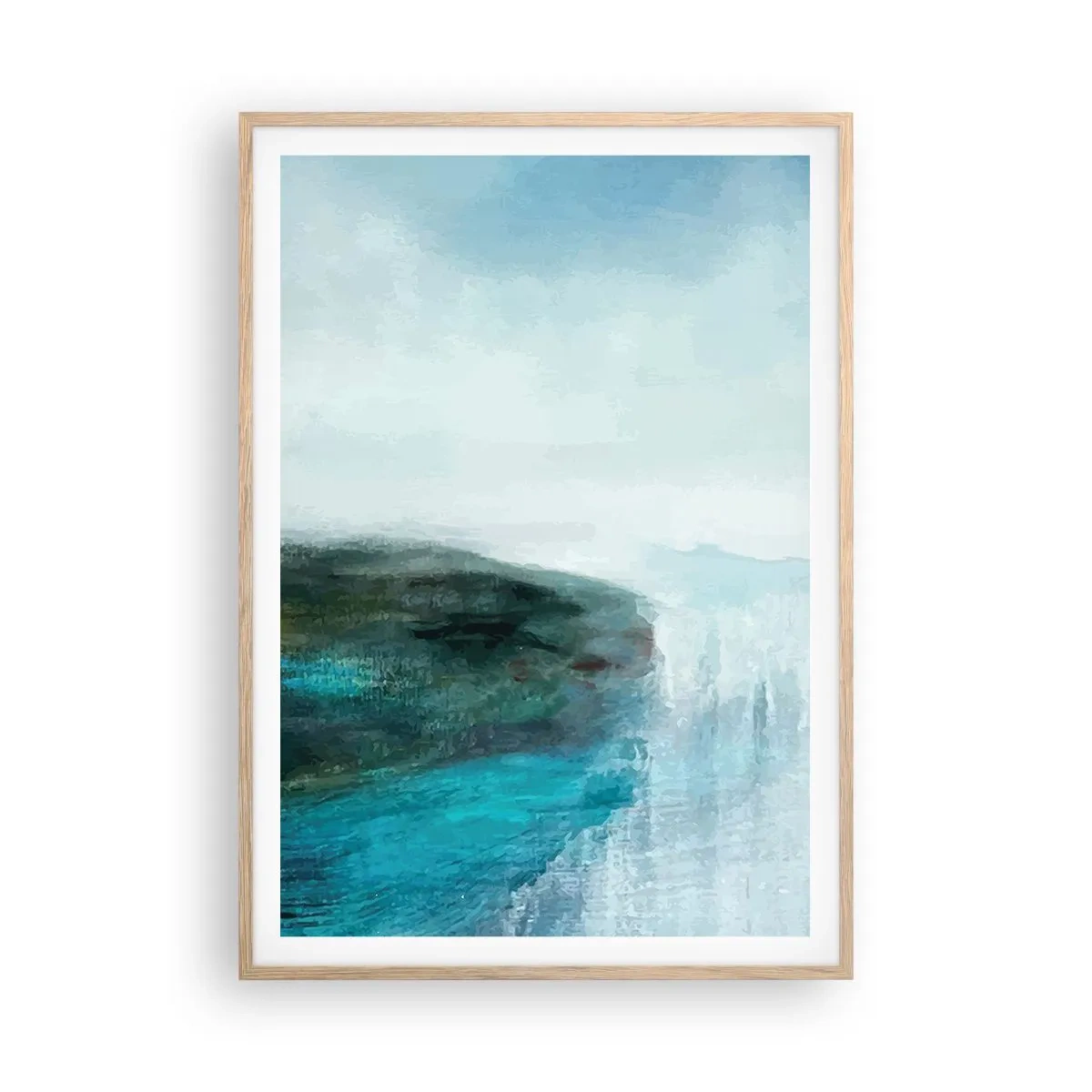 Affisch i ram av ljusek - Marin abstraktion - 70x100 cm