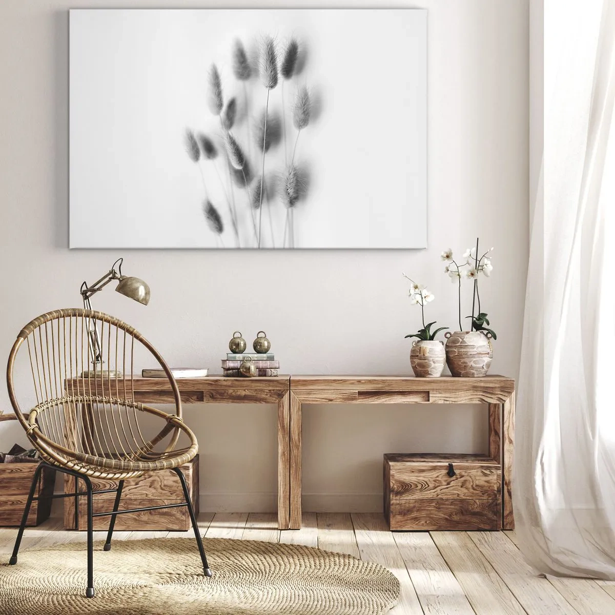 Canvastavla - Bild på duk - Fluffigt gräs - 120x80 cm