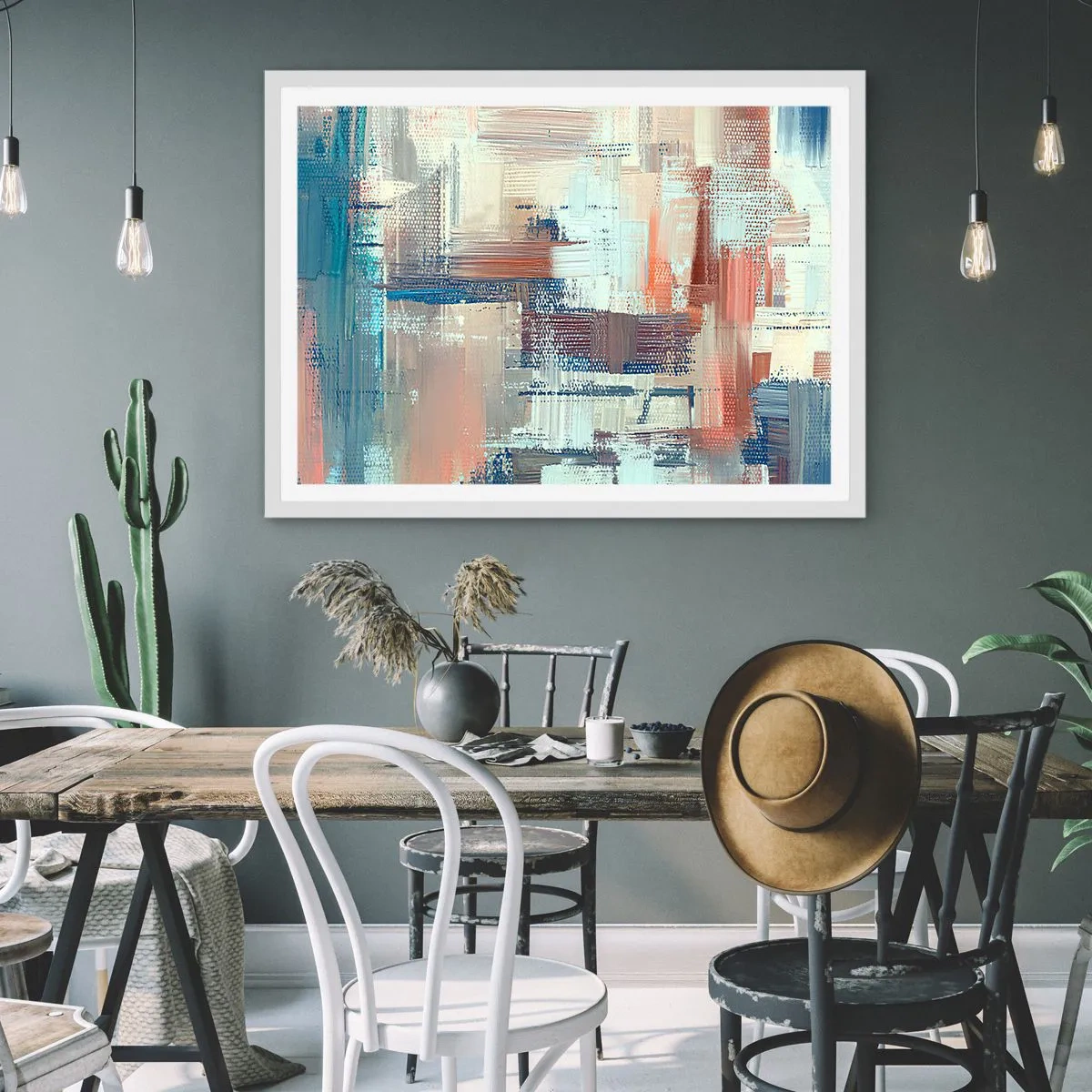 Affisch i vit ram - Att nå ljuset - 91x61 cm