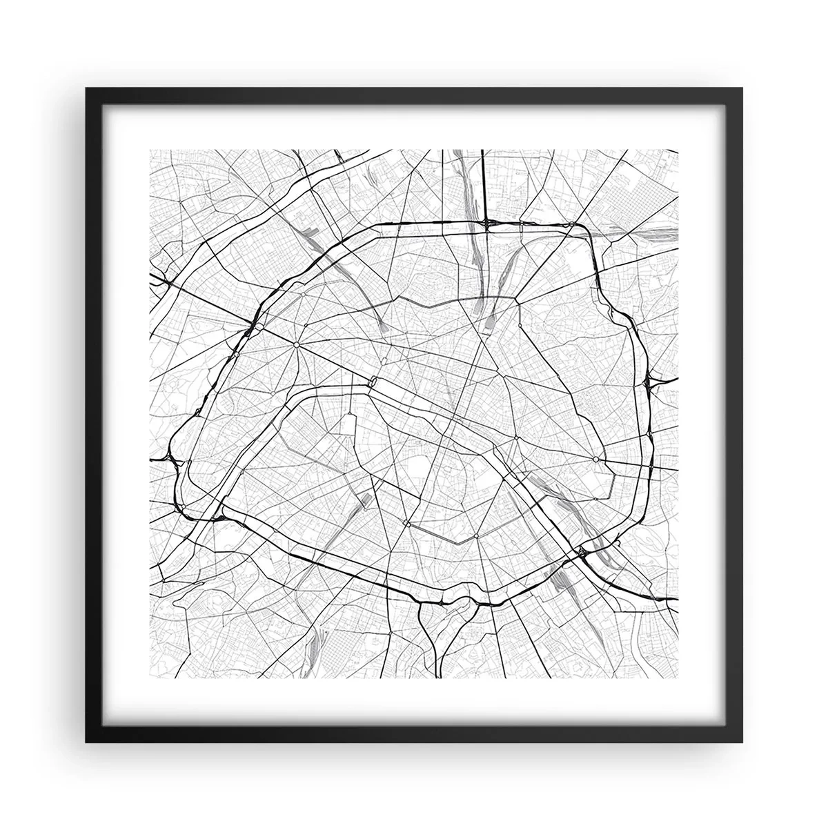 Affisch i svart ram - Paris blomma - 50x50 cm