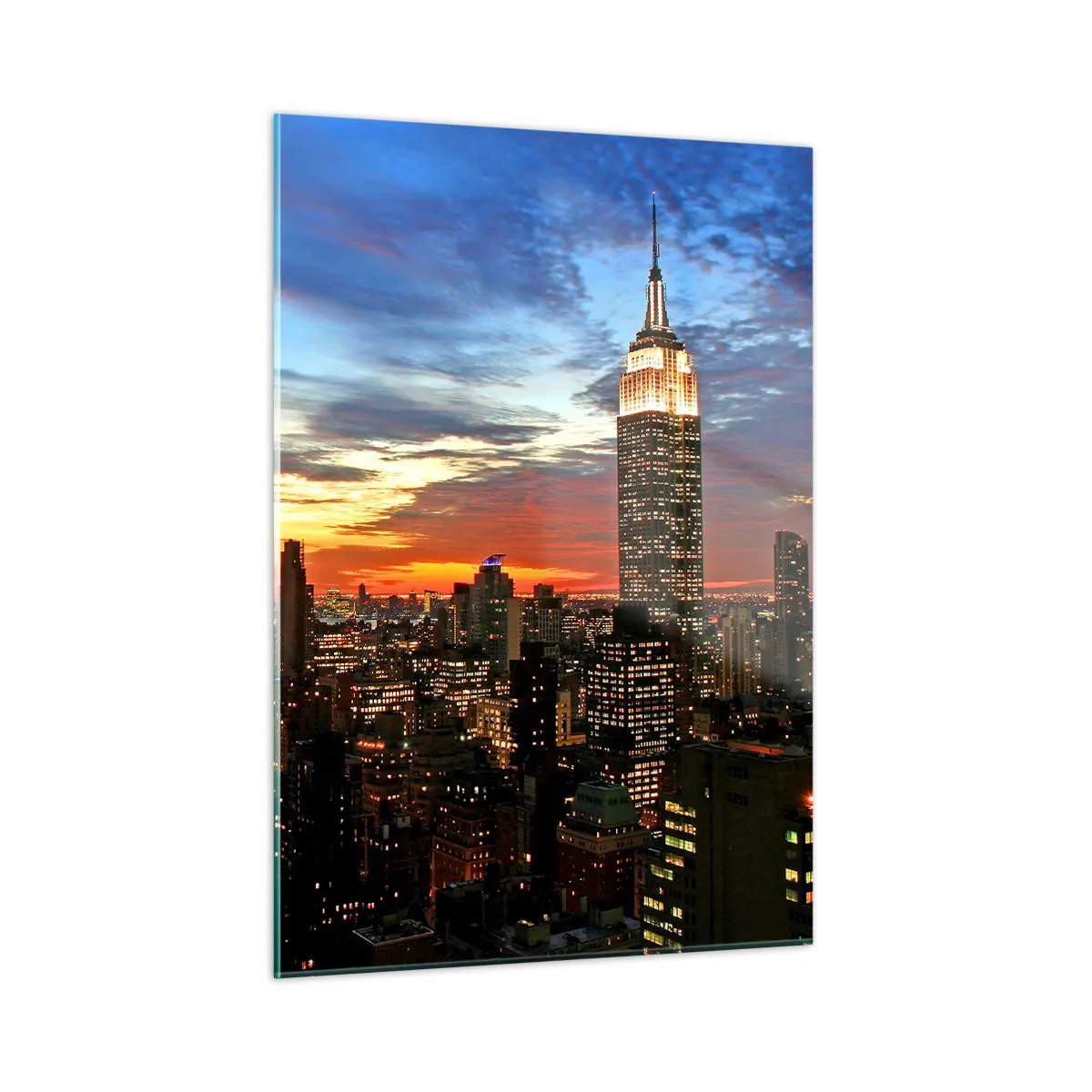 Glastavla - Bild på glas - Amerikansk ljus natt - 50x70 cm