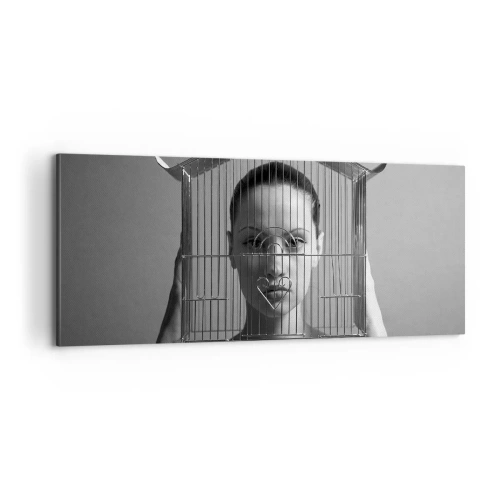 Canvastavla - Bild på duk - Något surrealistisk porträtt - 100x40 cm