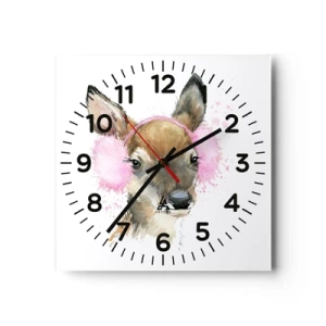 Väggklocka - Klocka på glas - Kylan är inte längre skrämmande - 30x30 cm