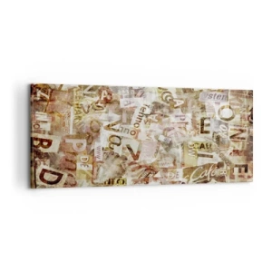 Canvastavla - Bild på duk - Snacket reduceras till enstaka bokstäver - 100x40 cm
