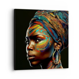 Canvastavla - Bild på duk - Afrikansk drottning - 40x40 cm