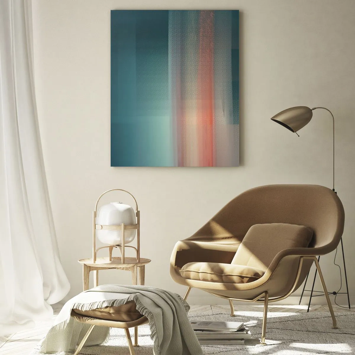 Glastavla - Bild på glas - Abstraktion: ljusvågor - 50x70 cm