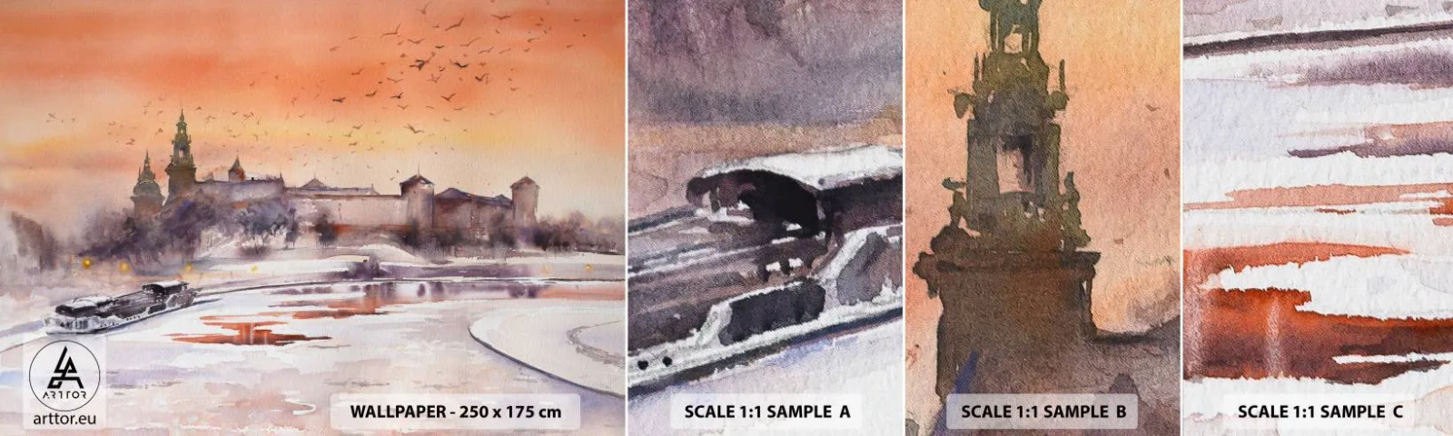 Fototapet Prov Standard Eco - Kunglig solnedgång - Landskap, Landskap, Klassisk - 100x30 cm