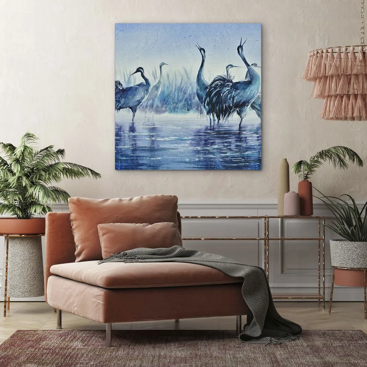 Canvastavla - Bild på duk - Morgonmöte - 60x60 cm