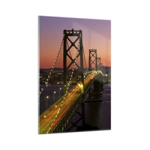 Glastavla - Bild på glas - En kväll i violett - 80x120 cm