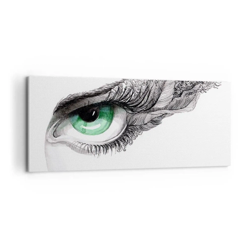 Canvastavla - Bild på duk - Vacker och redo för attack - 100x40 cm