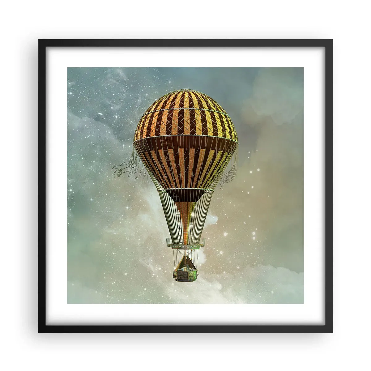 Affisch i svart ram - Banbrytande flygningar - 50x50 cm