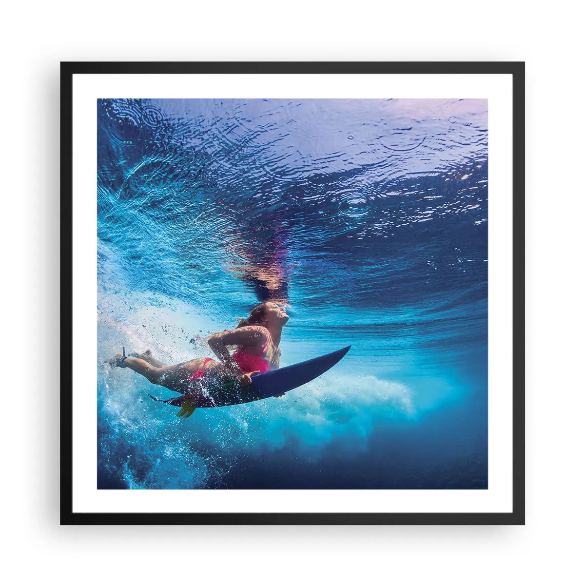 Affisch i svart ram - Glädjens djup - 60x60 cm