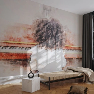 Självhäftande Fototapet Deluxe Sticker - I en ny värld - Piano, musik, Musiker - 500x350 cm