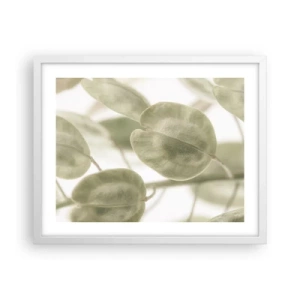 Affisch i vit ram - I början fanns det löv... - 50x40 cm