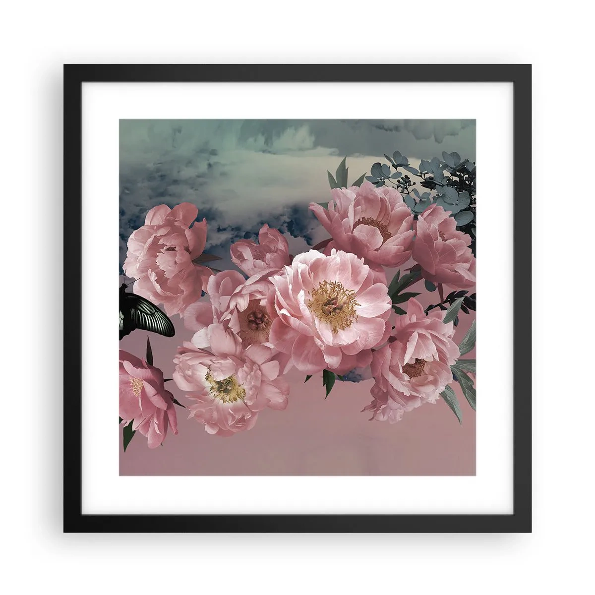 Affisch i svart ram - Romantikens höjdpunkt - 40x40 cm