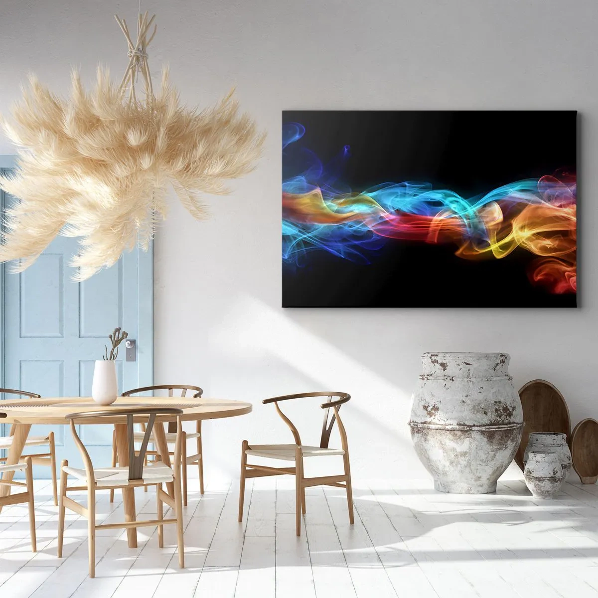 Canvastavla - Bild på duk - Dimmas regnbågsdans - 100x70 cm