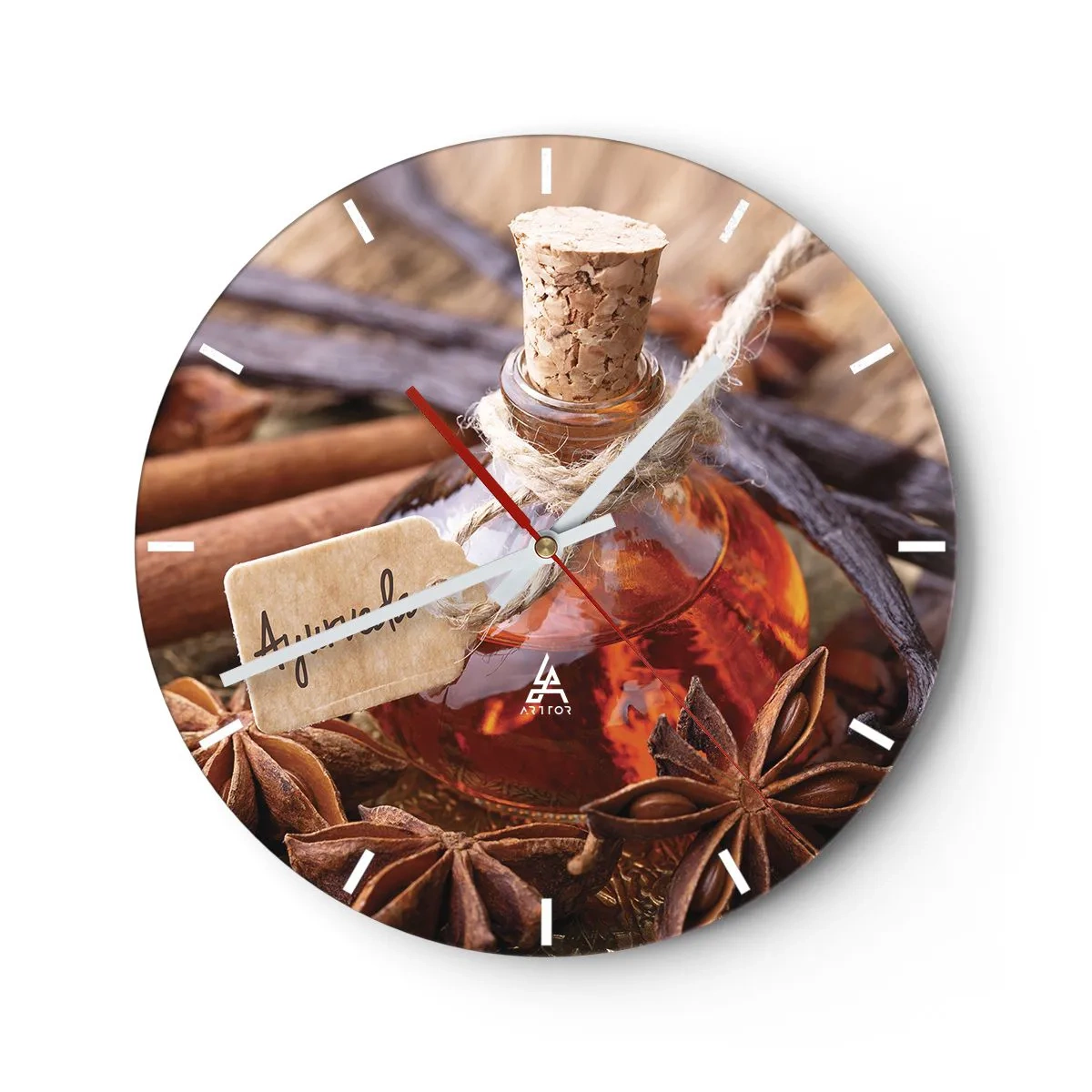 Väggklocka - Klocka på glas - Mot kroppens och själens enighet - 40x40 cm