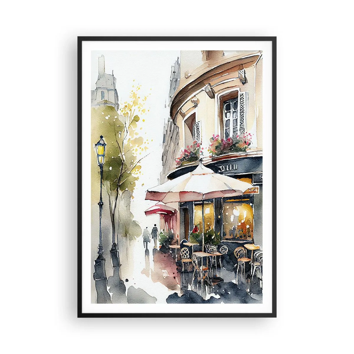 Affisch i svart ram - En parisisk morgon - 70x100 cm