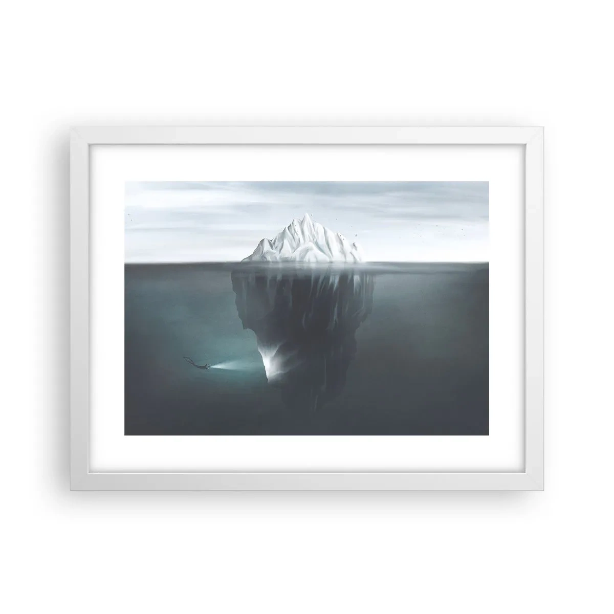 Affisch i vit ram - Undervattensmysterium - 40x30 cm