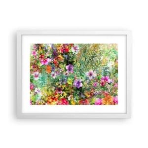Affisch i vit ram - Ta en dopp i blommorna - 40x30 cm