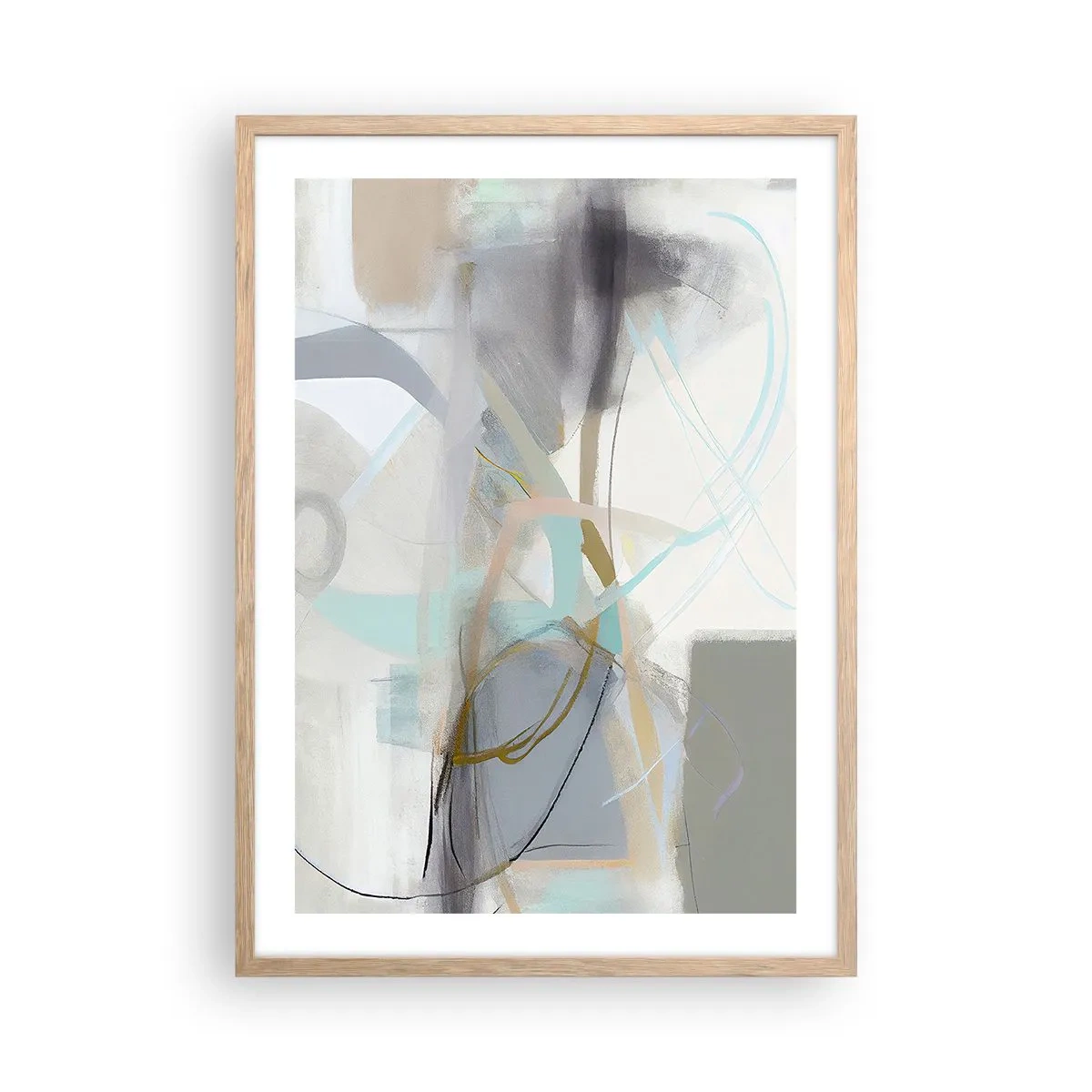 Affisch i ram av ljusek - Dimmig abstraktion - 50x70 cm