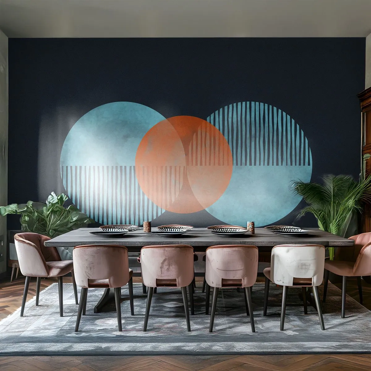Fototapet Premium Canvas - Symmetrisk komposition - Abstraktion, Bit, Geometriskt mönster - 250x175 cm