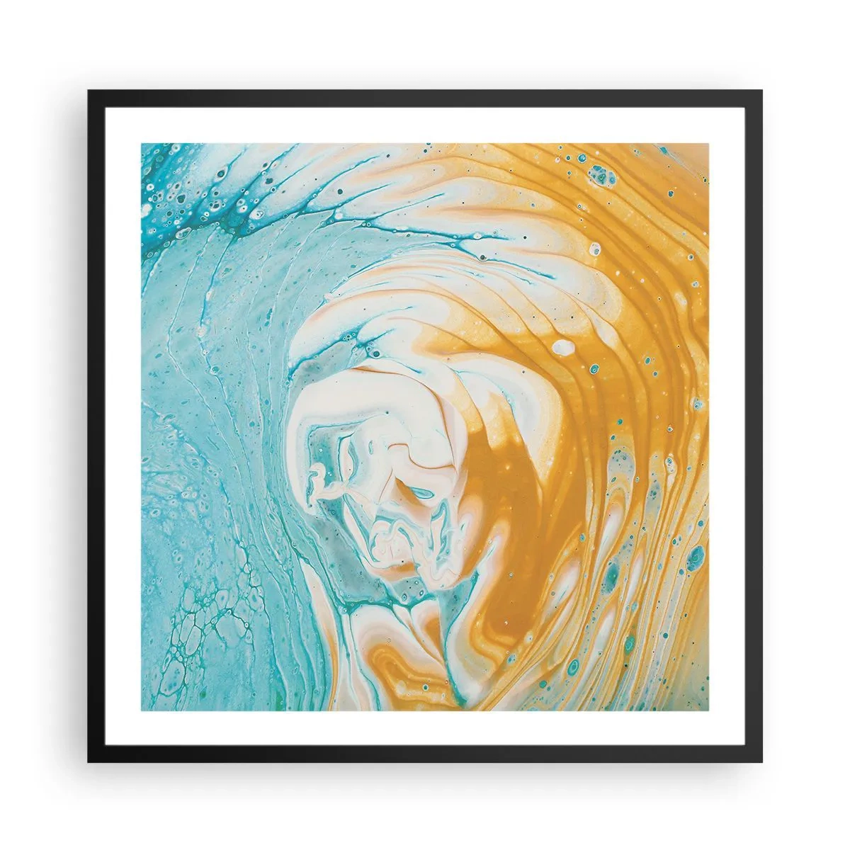 Affisch i svart ram - Pastellfärgad virvel - 60x60 cm