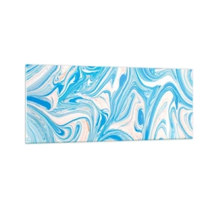 Glastavla - Bild på glas - Utspilld turkos - 100x40 cm