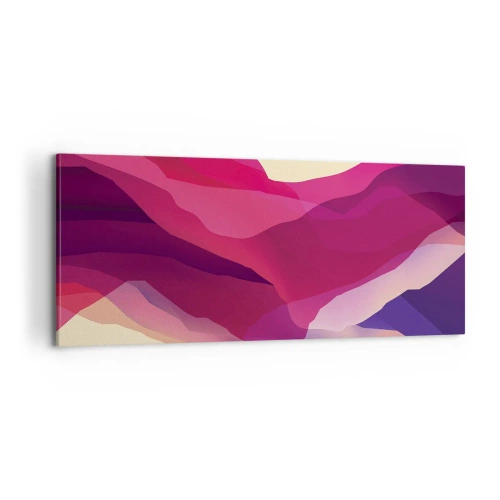 Canvastavla - Bild på duk - Purpurfärgade vågor - 100x40 cm
