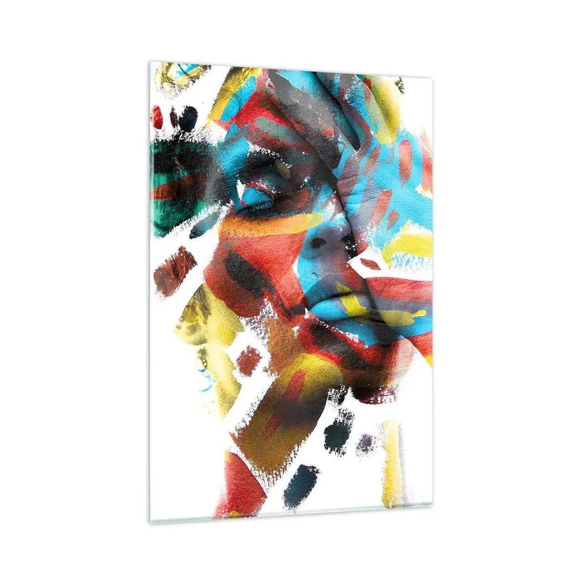 Glastavla - Bild på glas - Färgrik personlighet - 80x120 cm