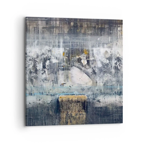 Canvastavla - Bild på duk - På is och klumpar - 70x70 cm