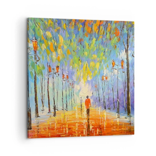 Canvastavla - Bild på duk - Regnets nattvisa - 50x50 cm