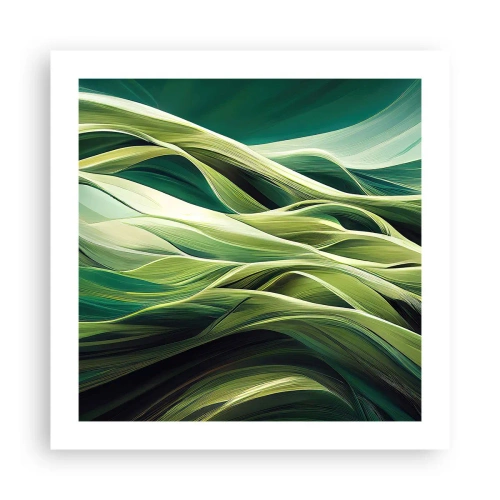 Affisch - Ett abstrakt spel med grönt - 50x50 cm