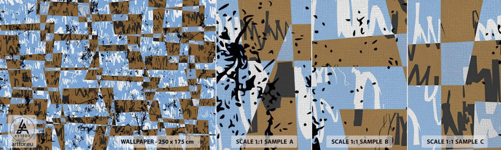 Provbit av fototapet Premium Canvas - Icke-folkligt urklipp - Abstraktion, Bit, Modernt mönster - 100x30 cm