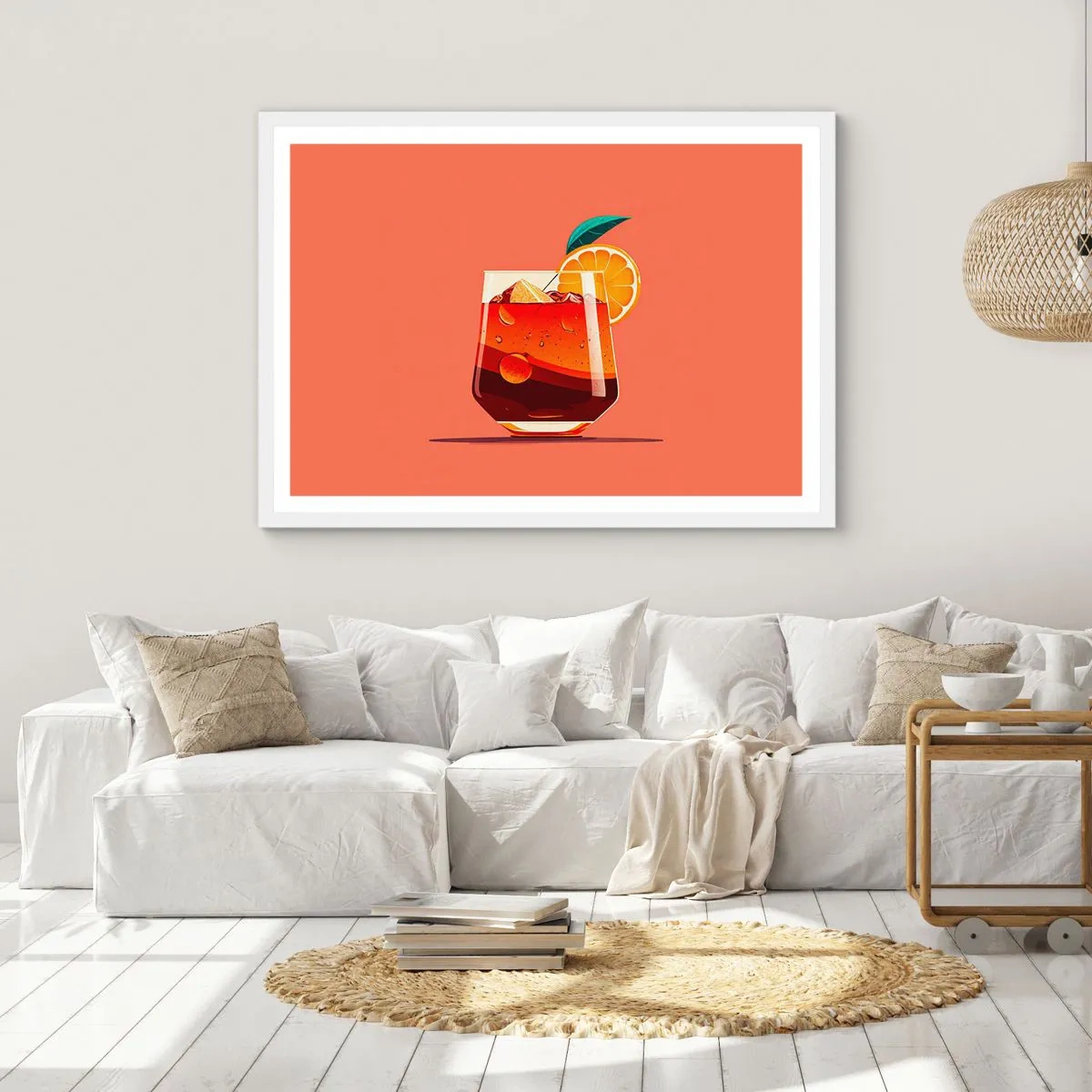 Affisch i vit ram - Sommarens förfriskning - 50x40 cm