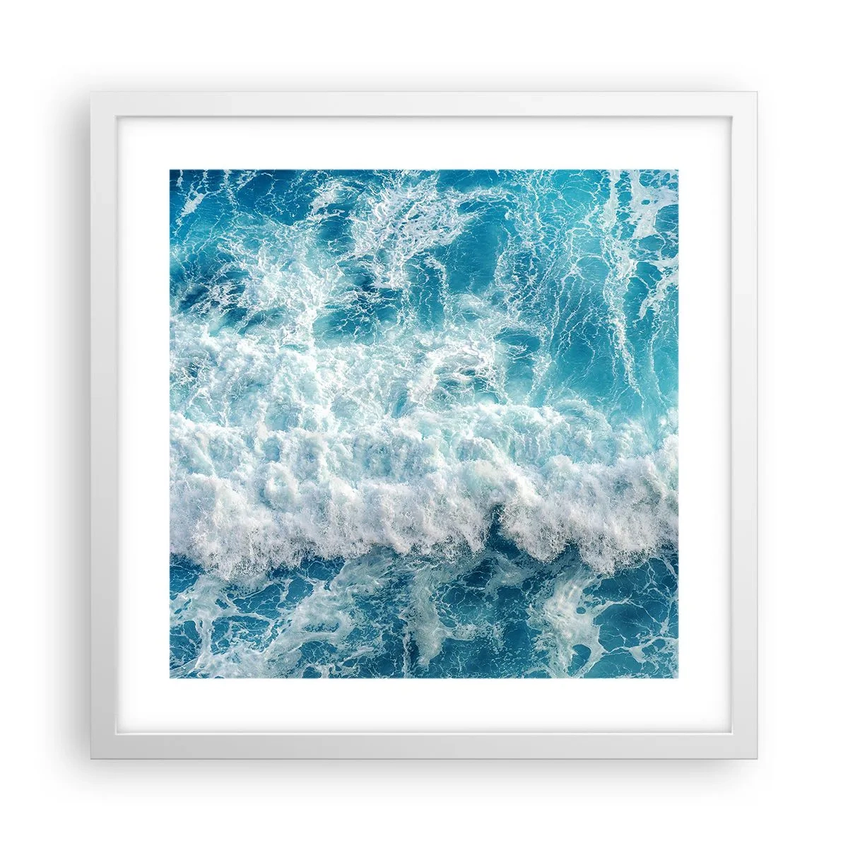 Affisch i vit ram - Glatt och hoppande - 40x40 cm