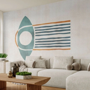 Fototapet Premium Canvas - Tecken och ritualer - Boho, Öga, Minimalism - 350x256 cm