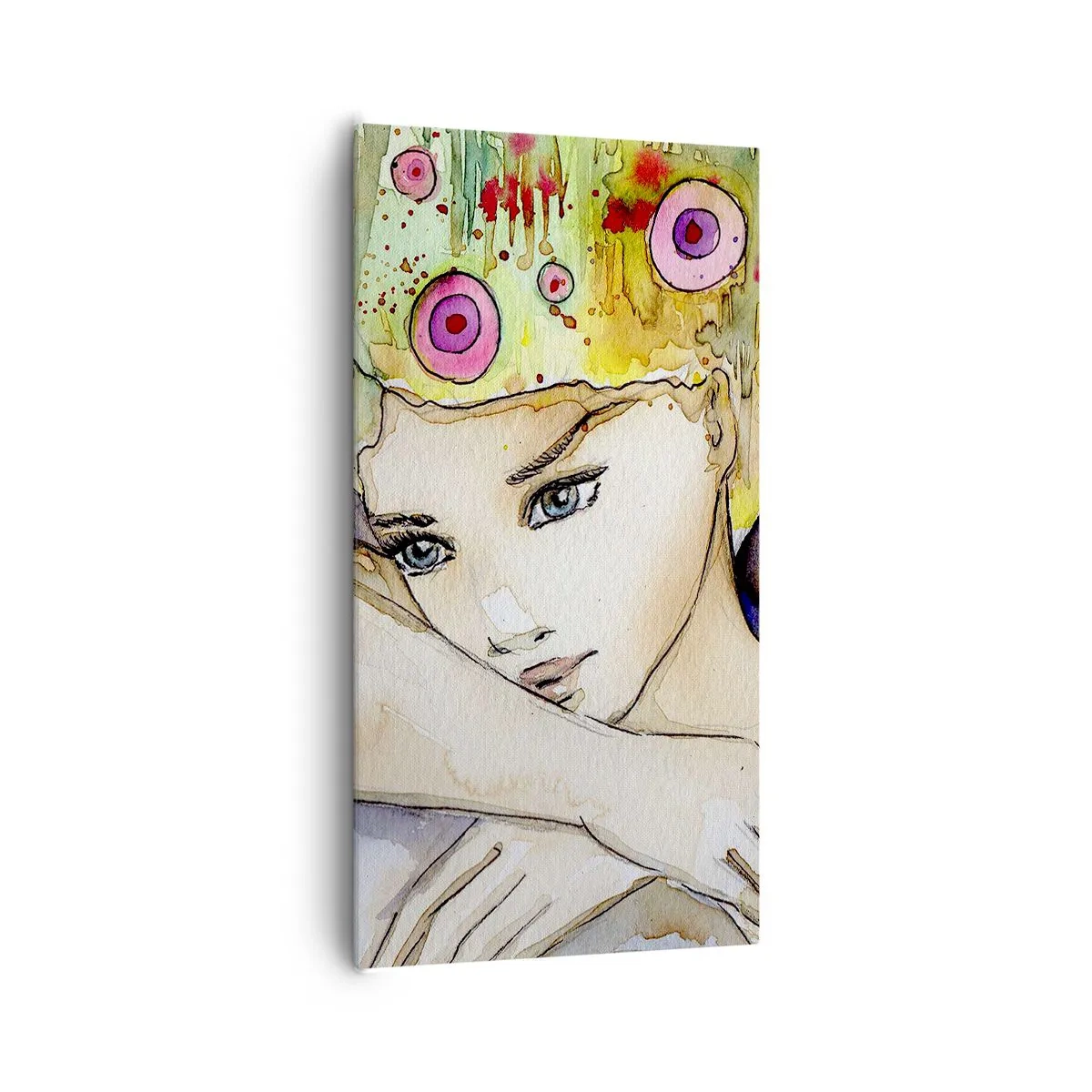 Canvastavla - Bild på duk - fjärilprincessa - 65x120 cm