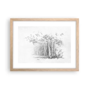 Affisch i ram av ljusek - Björkskogens ljus - 40x30 cm