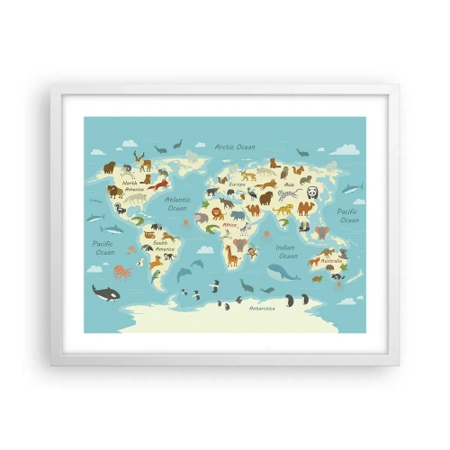 Affisch i vit ram - Goda grannar - 50x40 cm