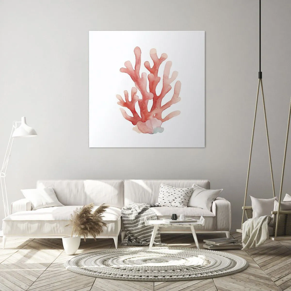 Canvastavla - Bild på duk - Korallfärgad korall - 70x70 cm