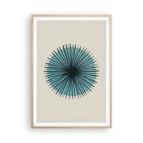 Affisch i ram av ljusek - Radier mot blått - 70x100 cm