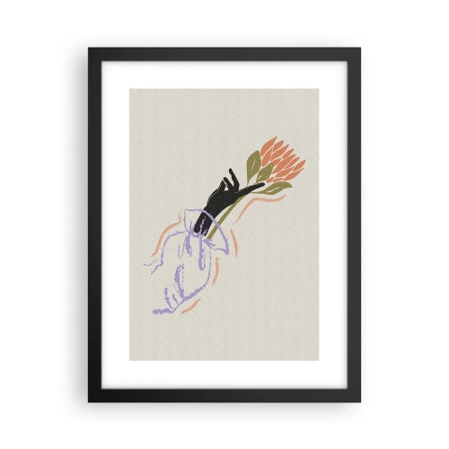 Affisch i svart ram - En systerlig beröring - 30x40 cm