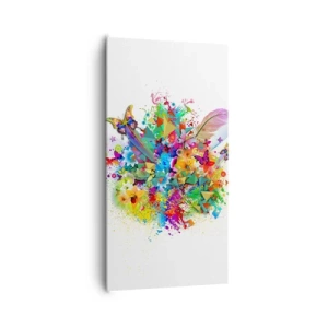 Canvastavla - Bild på duk - Glädjebukett - 65x120 cm