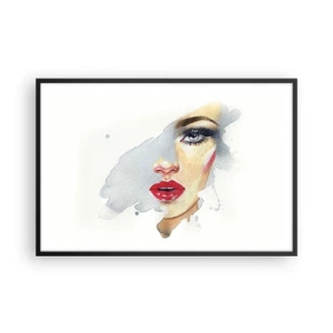 Affisch i svart ram - Reflektion i vattendroppe - 91x61 cm