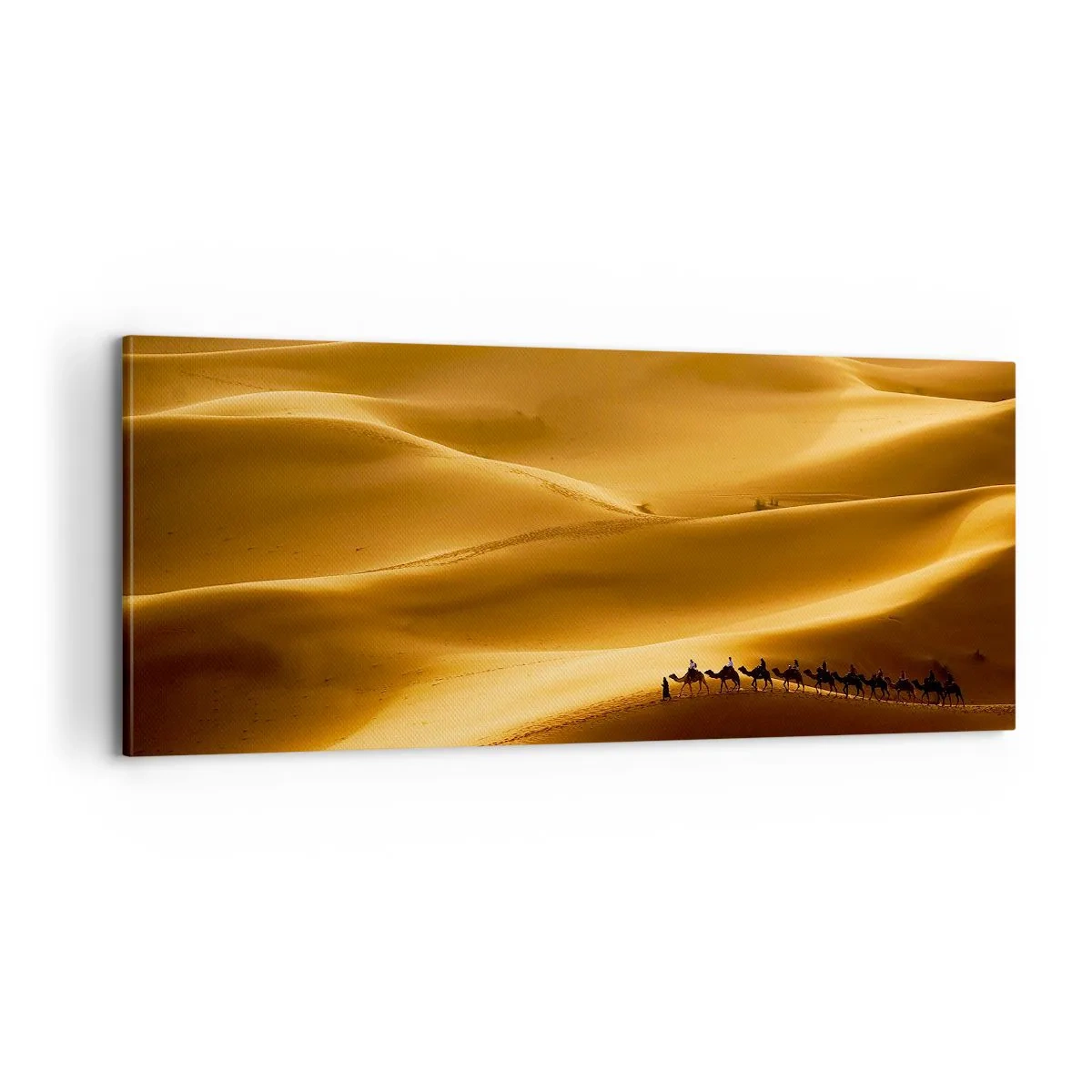 Canvastavla - Bild på duk - En karavan på öknens vågor - 100x40 cm