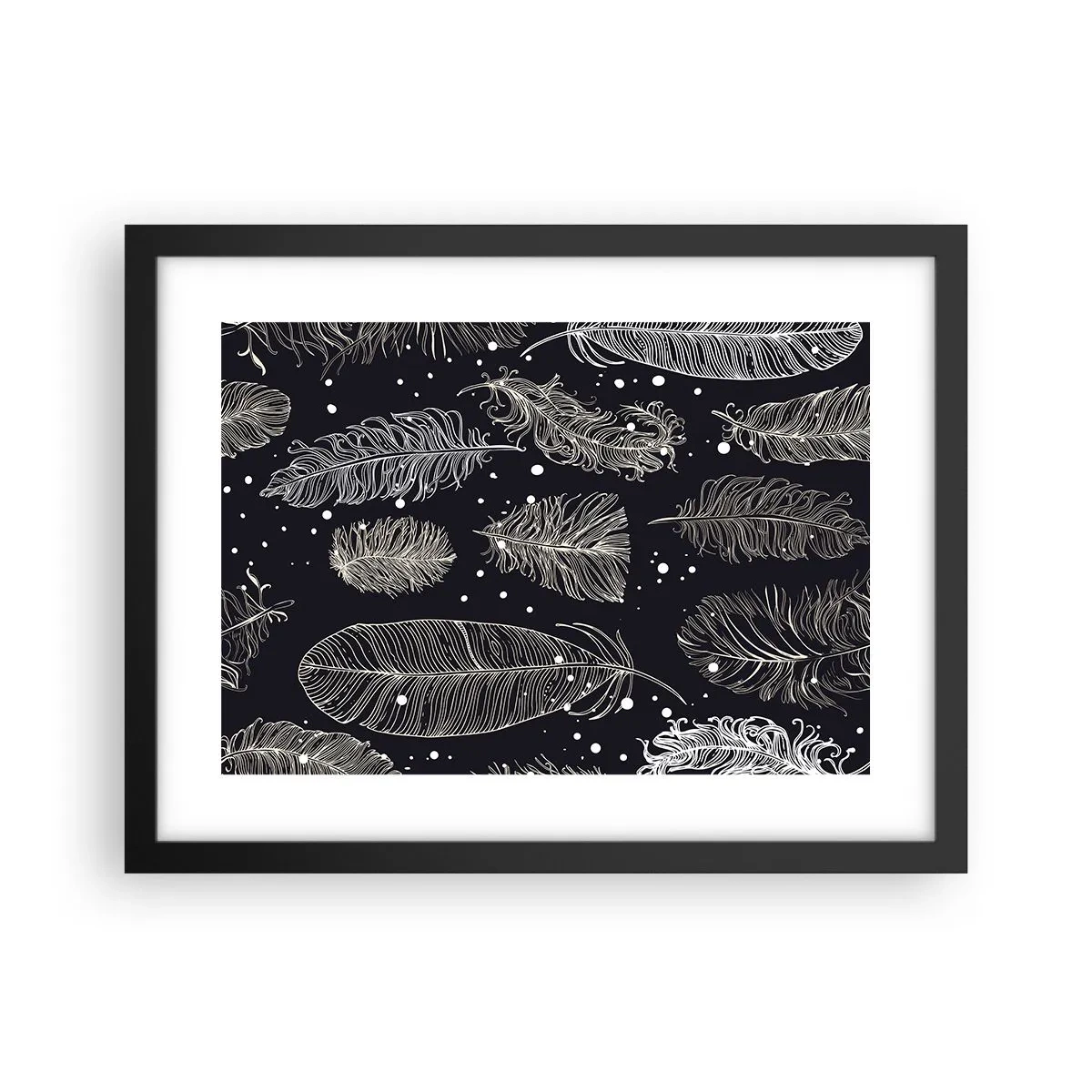 Affisch i svart ram - Fjäderspets - 40x30 cm